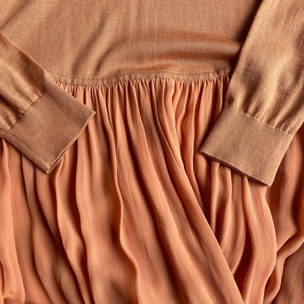 Ulla Johnson Peach Lace-Up Long Sleeve Maxi Dress - Picture 8 of 13